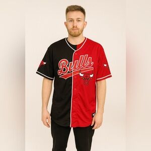 Bulls Black and Red Men's Jersey